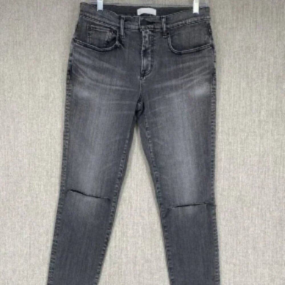 Moussy Vintage Jeans Faded Skinny Distressed Slim Whisker Stretch